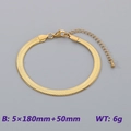 5mm golden stainless steel herringbone snake chain bracelet with lobster clasp - Snake Chain - Gold Color