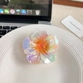 Irisierende Haarklammer mit Farbverlauf in Frangipani-Form und Perlmutt-Finish - Orange