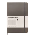Cuaderno A5 gris carbón de líneas con cierre elástico y marcapáginas 160 páginas - Gris nube (Rayado)