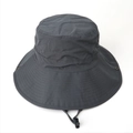 Close-up of wide brim sun hat with side snap buttons and adjustable windproof cord - 59cm / Dark Gray