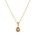 18K gold plated stainless steel necklace with teardrop light purple birthstone pendant - February Individual Pendant