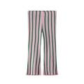 Pantaloni a zampa per bambina con strisce rosa e verdi in maglia a costine - 2T (80-90cm) / Righe Rosa Verde