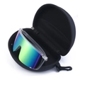 Outdoor cycling sports sunglasses with purple gradient lenses and black zipper case - Oversized Sports Glasses Case