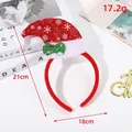 Cerchietto di Natale con cappello rosso, fiocco verde e motivi a fiocchi di neve - Stile 2 (Cappello di Natale rosso)