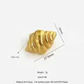 Goldener Edelstahlring mit 18K PVD-Beschichtung und offenem Spiralmuschel-Design - US 7 / Goldener Croissant Offener Ring