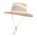 Cappello da sole outdoor a tesa larga in cachi e bianco con sottogola regolabile - Beige (9233)