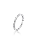 Minimalist s925 silver heart ring with micro-pave cubic zirconia on a white background - US Size 5 / 925 Silver