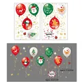 Detailed view of Christmas window decals with Santa, reindeer and size specifications - BQ176 Christmas Balloon