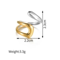 Zweifarbiger, gedrehter offener Ring aus Edelstahl mit 18K Gold- und Silberbeschichtung - Gold und Silber Zweifarbiger Gedrehter Offener Ring (S-R806)