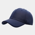 Dettaglio cappellino baseball blu scuro a sei pannelli con visiera curva e fori - Blu navy