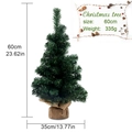 Albero di Natale artificiale verde da 60cm con base in juta rustica e largo 35cm - 60CM