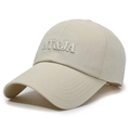 Casquette de baseball beige à séchage rapide avec broderie NY&JA et trous d'aération - Réglable / Beige