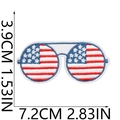 Detailed size view of American flag sunglasses embroidered patch with dimensions 7.2x3.9cm - Sunglasses (C2GQ-095-02)