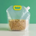Sacchetto trasparente per cereali con manico giallo e tappo a vite bianco - Capacità 2500g / Confezione Risparmio