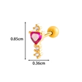Gouden hartvormige kraakbeen piercing met roze zirkoon en schroefsluiting balletje - Roze Hart Hanger Stijl (2618-2# Goud)