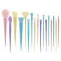 16-teiliges Set tragbarer Make-up-Pinsel in Macaron-Farben mit weichen Kunstborsten - Macaron mehrfarbiges Make-up Pinsel Set