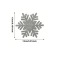 Grey snowflake felt cutlery holder for Christmas table decor, 15x13cm size specifications - Hexagon Star Grey Snowflake