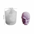 Halloween Totenkopf Silikonform für Kerzen mit 7,1cm Breite und 7,9cm Höhe Maßen - Genähtes Mutanten Gesicht 003