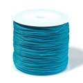 Teal blue 0.8mm braided cord roll on white plastic spool for DIY handmade jewelry crafts - 0.8mm Diameter (Approx. 90m/Roll) / Lake Blue
