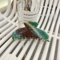 Detail of a large marble texture acetate hair claw clip with green and brown patterns - Approx 10.5cm / Green Brown Handmade Stripe