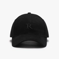 Casquette de baseball noire avec lettre R brodée en 3D et visière courbée - Réglable / Noir