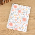 Minimalist spiral notebook with pink floral pattern on a warm wooden tabletop - A5 / Fresh Pastoral Style (10)