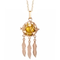 Collier attrape-rêves en or rose avec perle dorée et trois pendentifs plumes - Or Rose Attrape-rêves Perle Dorée (19)