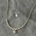 Elegant Korean style pearl necklace and earring set featuring zircon accents and white pearls - 12# Necklace-Single Rhinestone Pearl / Silver-White Pearl