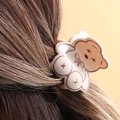 Simpatica molletta per capelli a forma di orso in acetato beige, accessorio stile francese - Orso beige (H494)