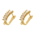 Dettaglio macro di orecchini dorati con zircone marquise e anello per ciondolo - VE1502 Stile Zircone Marquise / Oro