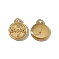Pendentif Bélier en or mat double face avec relief de bélier et carte constellation - Bélier