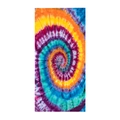Detail van vierkante microvezel strandlaken met levendig 3D tie-dye spiraalpatroon - Microvezel 150*75cm 250g / 2-Kleurrijke werveling print