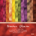 Umber Gleam 6-inch scrapbook paper pad with 12 colorful metallic patterned designs - R2404a 24 Sheets