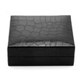 Men's business cufflinks and tie clip set in a black crocodile texture gift box - Box Only / Black Gift Box