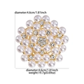 Elegant golden brooch with white pearls and sparkling rhinestones for women - Gold Round Pearl Rhinestone Brooch (XD973-1)