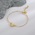 Élégant bracelet cœur doré avec pendentif lettre V personnalisé et chaîne réglable - Lettre V
