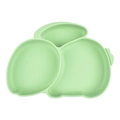 Light green silicone divided baby plate in animal shape with powerful suction base - Y3 Single Plate (Light Green/Animal)