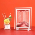 Rectangular liquid sand art decor with pink and red sand in transparent acrylic frame - 5 Inch Mirror Edge Pink