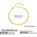Detail view of gold stainless steel daisy bracelet with turquoise enamel centers and lobster clasp - 16.5+5cm / Gold with Blue Flower (E012)