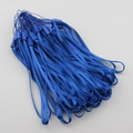 Blue nylon wrist lanyard with secure loop for phone and keychain accessories - Dark Blue
