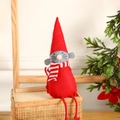Addobbo natalizio a forma di topo in peluche con cappello rosso e sciarpa a strisce - Topo di Natale Rosso / Rosso