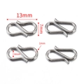 Chiusura a gancio S in acciaio inox argento 13mm per collane e bracciali DIY - Color Acciaio