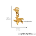 Goldener Seestern Anhänger mit Karabinerverschluss aus Edelstahl für DIY Schmuck - 4 Stück Goldener Seestern-Anhänger