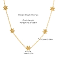 Golden titanium steel necklace with five delicate zircon-encrusted flower pendants - Flower / Gold