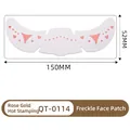 Metallic rose gold freckle face tattoo stickers with heart and dot patterns, 150x52mm size - Rose Gold Stamping Freckle Face Patch(QT-0114)