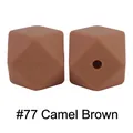 Perline ottagonali in silicone marrone cammello 17mm #77 per gioielli da dentizione - 77# Marrone Cammello