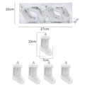Pack of 4 silver disco style Christmas stocking hanging ornaments in transparent box - Box of 4 / Silver