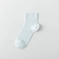 Calze bianche a coste in seta e lyocell con polsino elastico per comfort estivo - Taglia unica / Blu