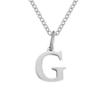 Elegant silver stainless steel necklace with polished serif letter G pendant for women - Letter G / Steel Color