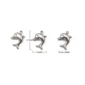 Silver stainless steel dolphin charm for DIY jewelry, measuring 21x16x5mm size - Dolphin